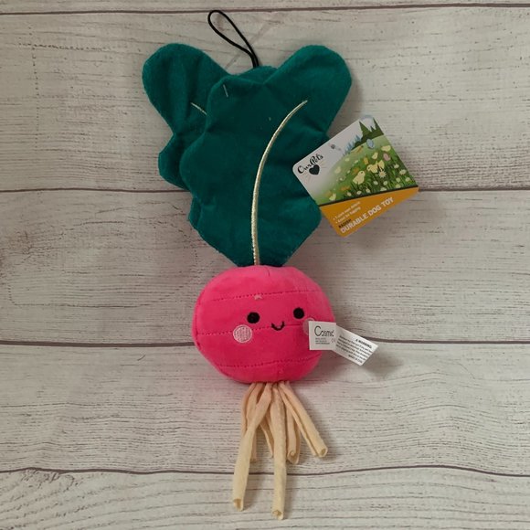 Our Pets Dog Stuffed Radish Dog Toy With Squeaker Farm Fresh